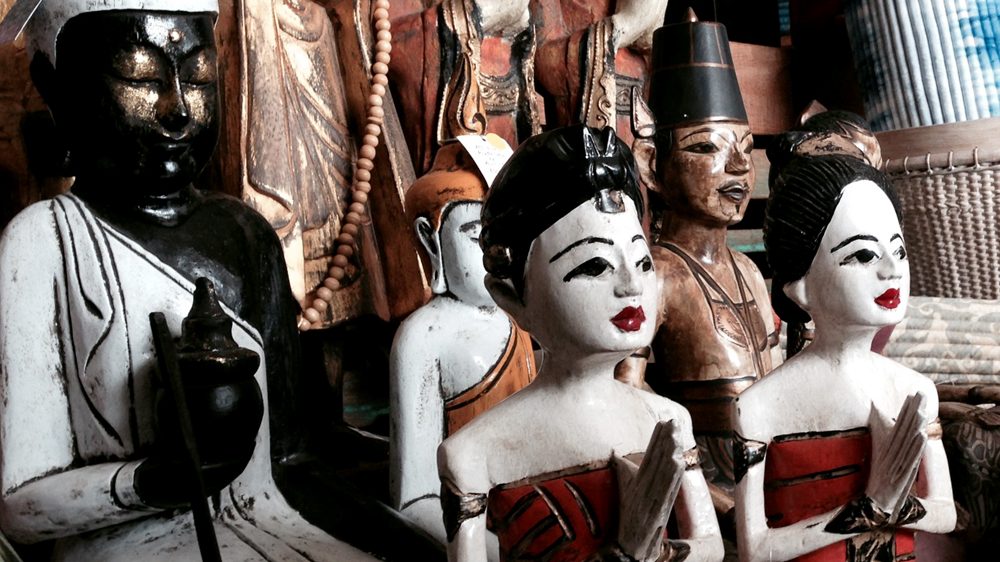 Painted wood figures from Bali