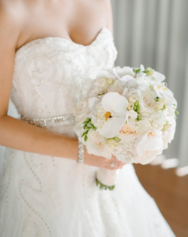 white orchid bride bouquet