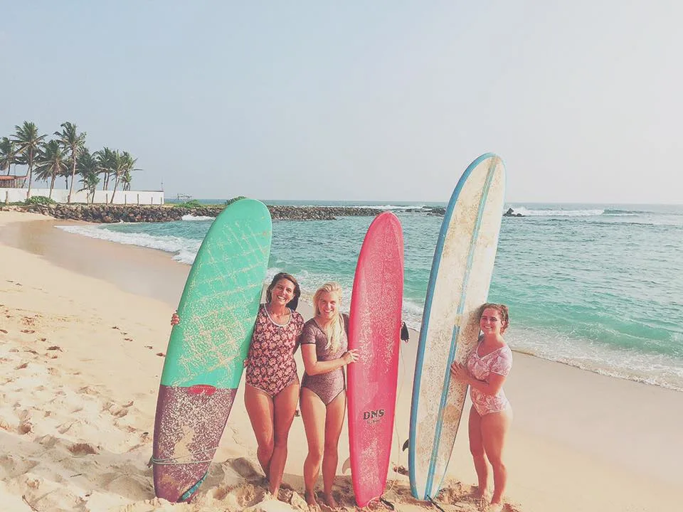 in sri lanka with surfboards