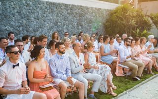 Guests wedding attire at a destination wedding ceremony at Villa Suralai Koh Samui Thailand