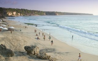 Tourists in a beach in Bali