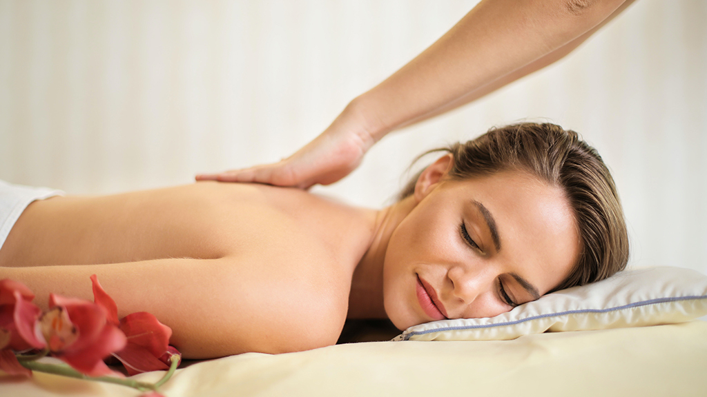 Woman Relaxing while having a massage