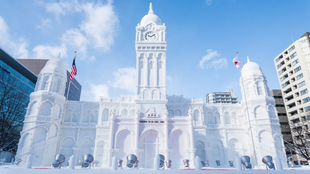 Snow Scuplture of Sultan Abdul Samad building - iStock