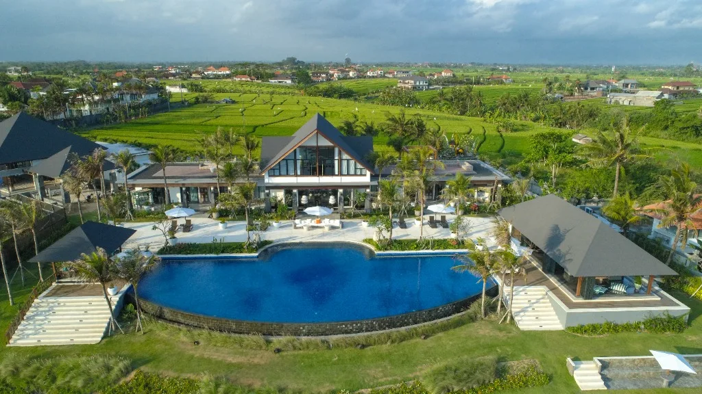 Tirtha Bayu Villa II - Aerial view from the ocean - Indonesia, Bali