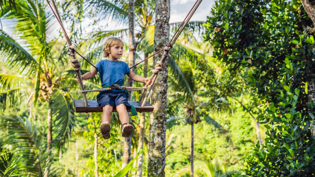 Child in a Bali Swing